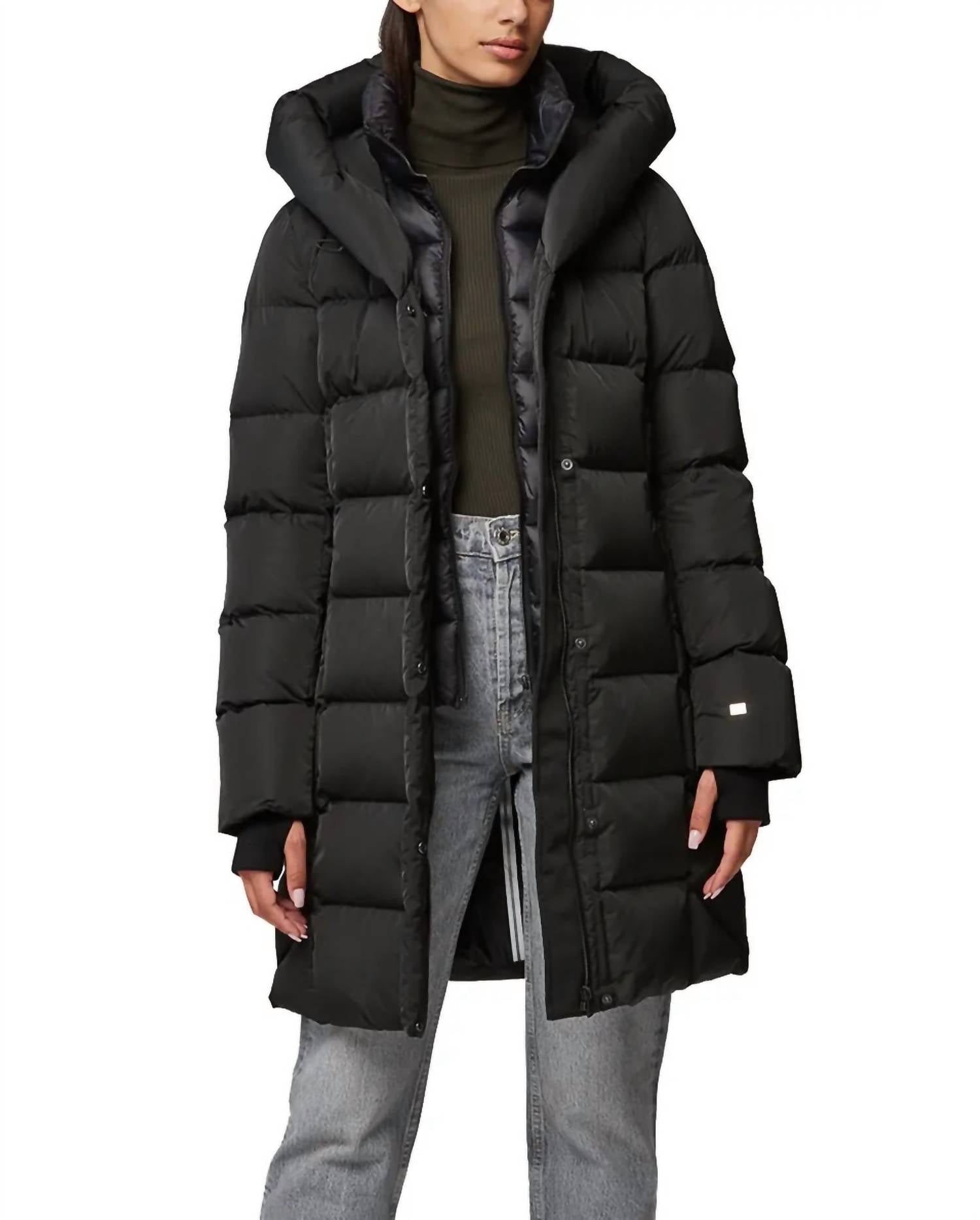 SOIA & KYO Sonny Down Coat With Wide Hood in Black
