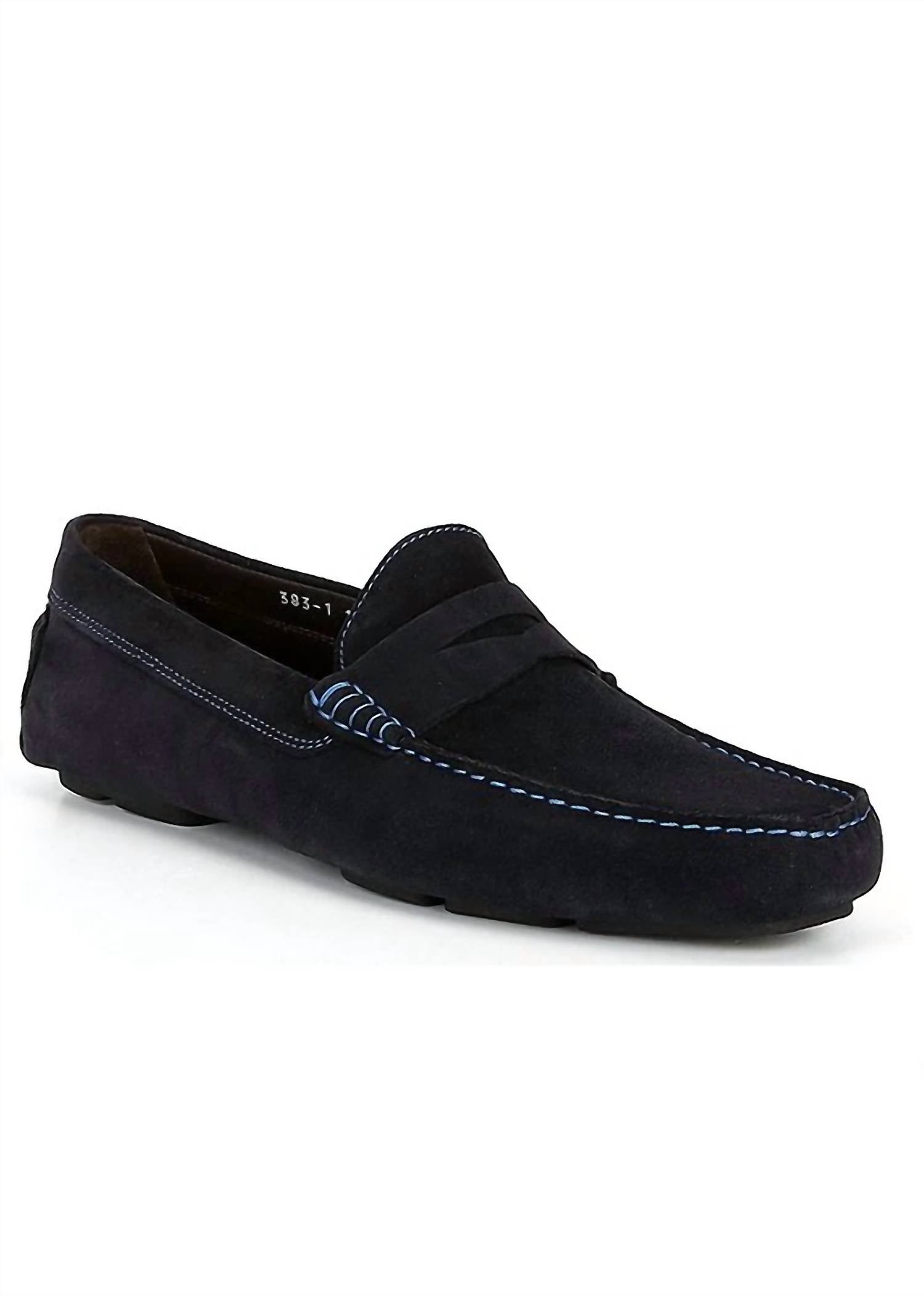 TO BOOT NEW YORK Men'S Suede Penny Drivers Shoes in Blue