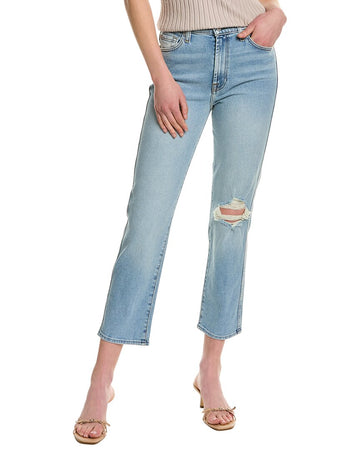 7 For All Mankind high waist cropped sands straight ankle jean