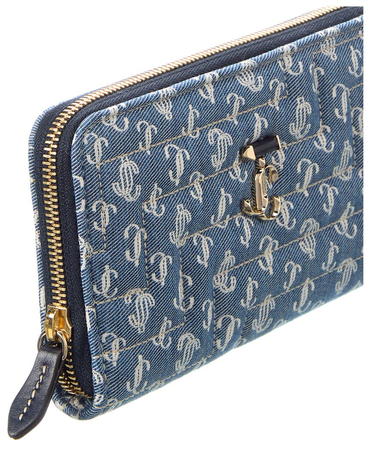 Jimmy Choo Pippa Denim Zip Around Wallet | Shop Premium Outlets