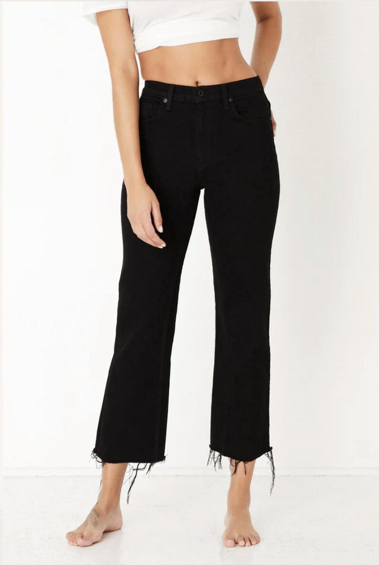 Askk Ny Slim Wide Leg Jean in Black Resin | Shop Premium Outlets