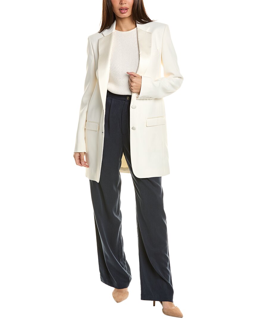 Shop Michael Kors Boyfriend Tuxedo Jacket In Beige
