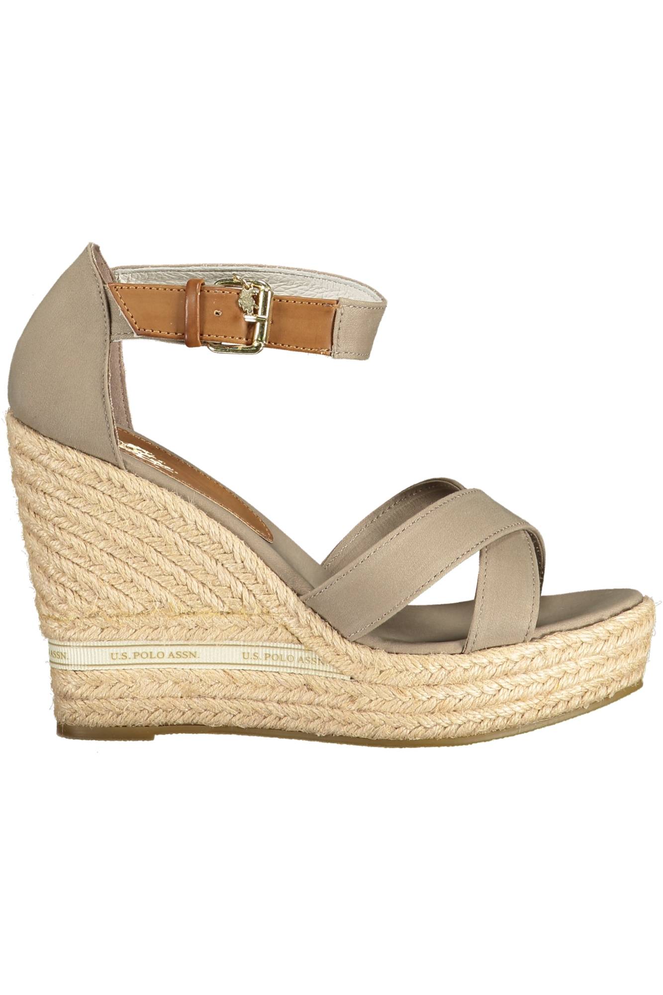 U.s. Polo Assn . Beige Cotton Women's Sandal