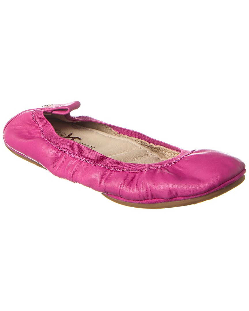 Shop Yosi Samra Samara Foldable Leather Flat In Pink