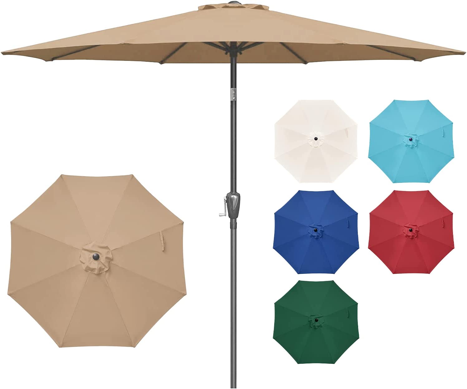 Shop Simplie Fun Simple Deluxe 9' Patio Umbrella Outdoor Table Market Yard Umbrella