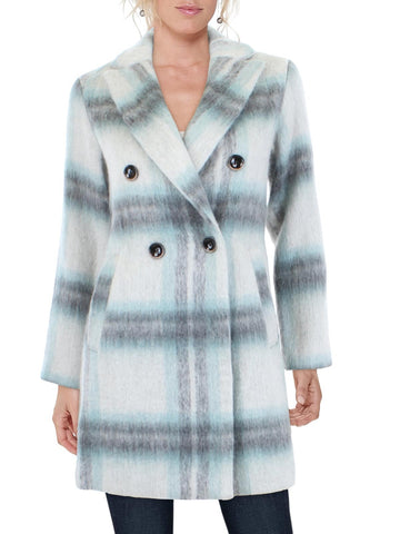 Halogen womens wool double breasted wool coat