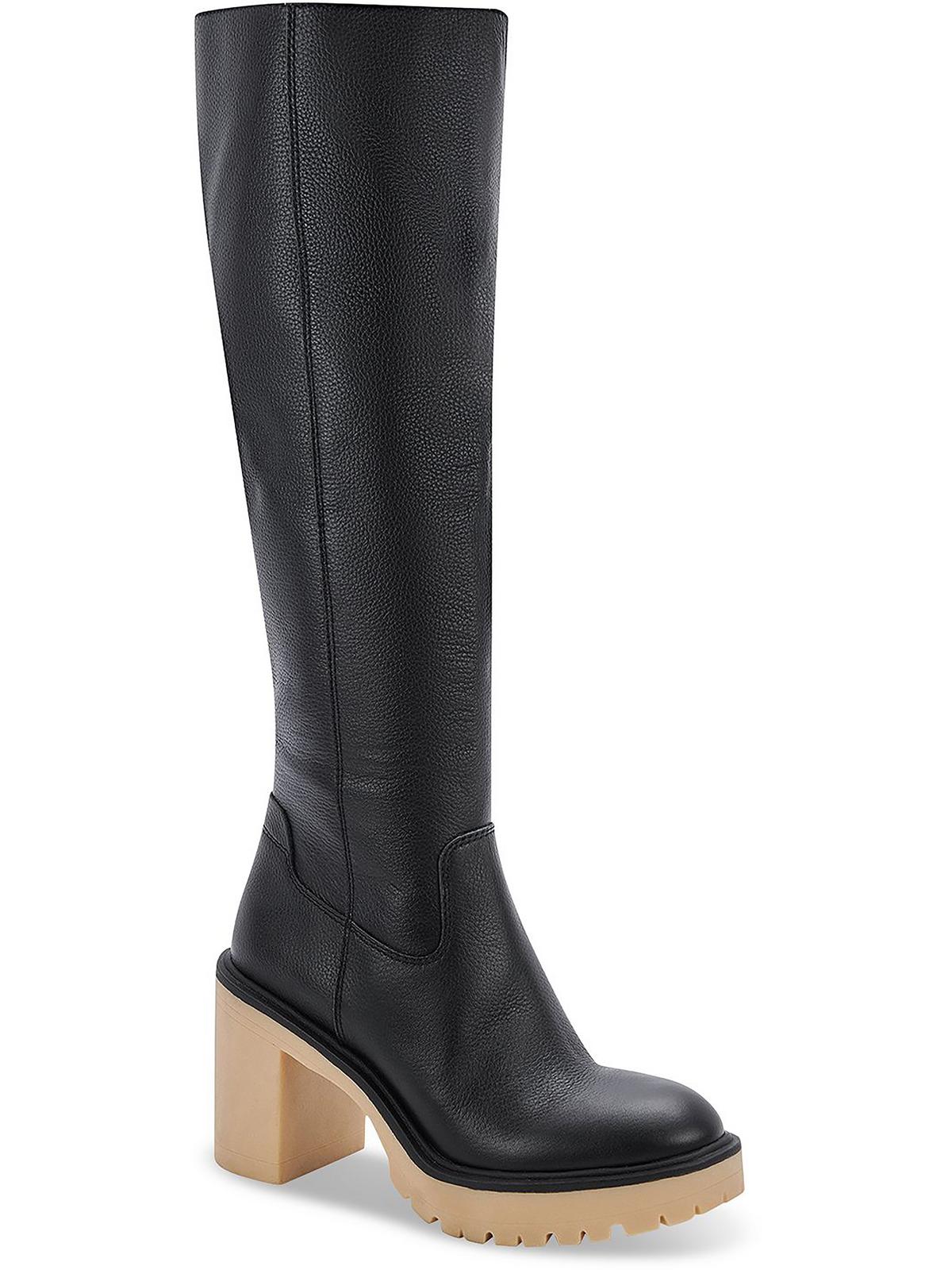 Shop Dolce Vita Womens Leather Tall Knee-high Boots In Black