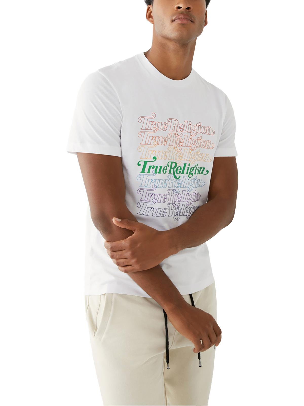 Shop True Religion Mens Cotton Logo T-shirt In White
