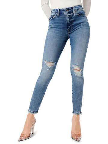 Good American womens cropped distressed skinny jeans