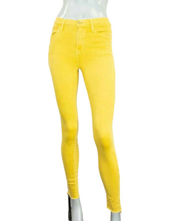 Frame le high skinny raw-edge cloud jeans in citrine