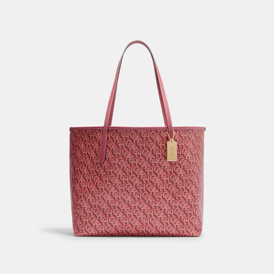 코치 COACH Outlet city tote with signature monogram print