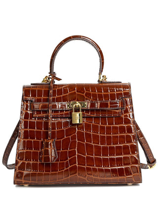 Tiffany & Fred Snake-embossed Leather Satchel in Metallic