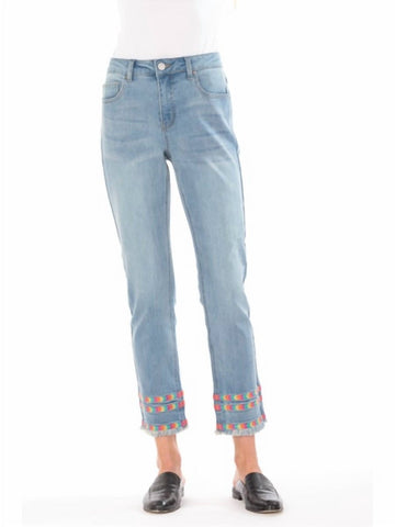 Apny olivia straight leg crop jean in medium wash