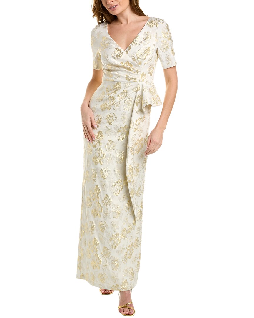 AIDAN MATTOX Aidan Mattox V-Neck 3/4-Sleeve Gown