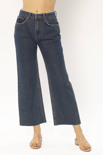 Amuse Society gabi crop flare jeans in vintage indigo