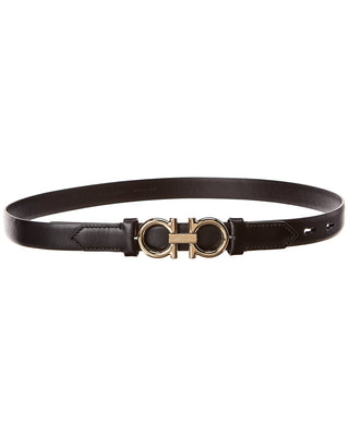 SALVATORE FERRAGAMO Gancini Buckle Reversible Belt Black Size 43