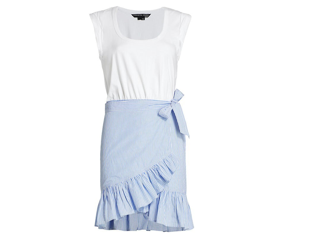 Shop Veronica Beard Addyson Dress Whtbl In Blue