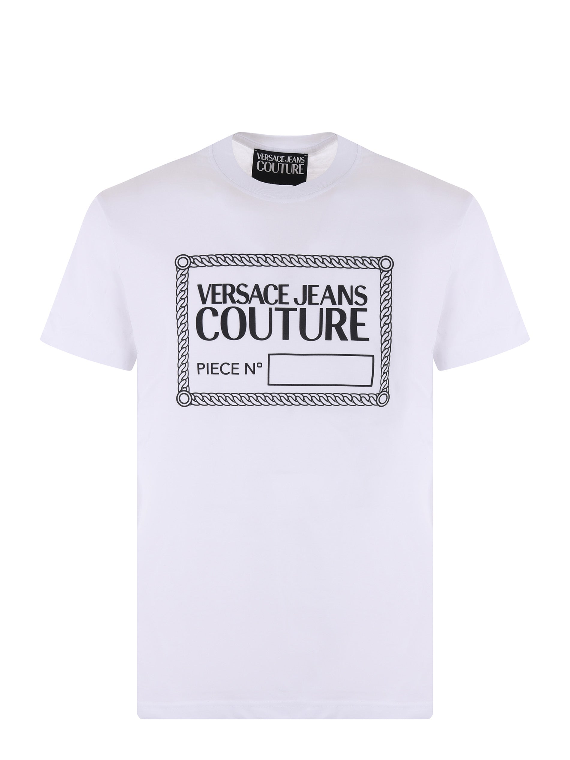 Shop Versace Jeans Couture Men's White Label Design Short Sleeve T-shirt