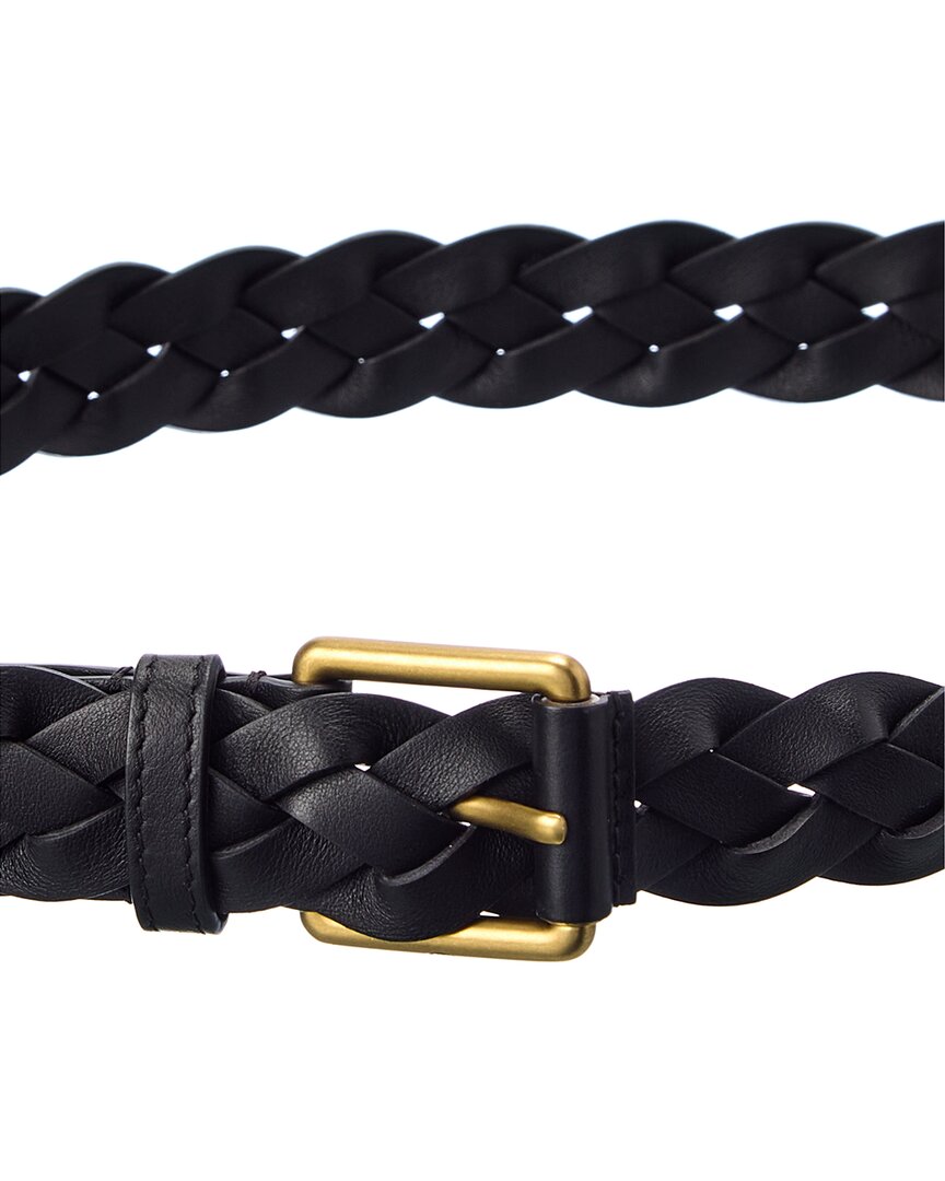 Michael Kors Collection Braided Leather Belt In Black | ModeSens