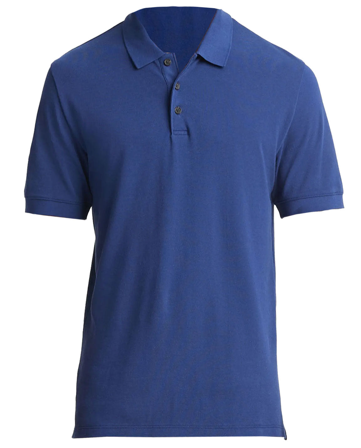 Shop Vince Men's Royal Blue Solid Pique Cotton Short Sleeve Polo T-shirt