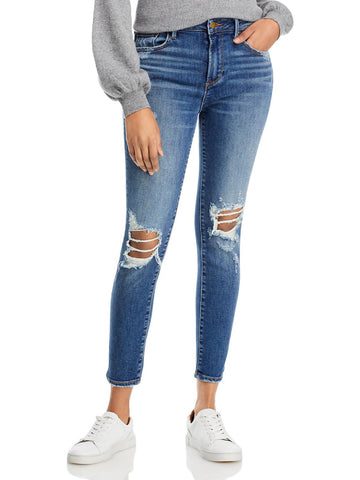 Aqua marley womens denim destructed skinny jeans