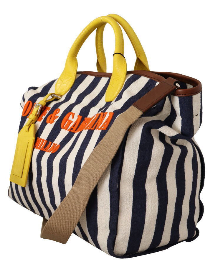 Dolce & Gabbana Striped Shopping Tote Women's Bag | Shop Premium Outlets