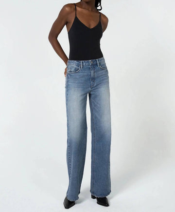 Unpublished jolene super high rise mom a-line flare jean in reflecting