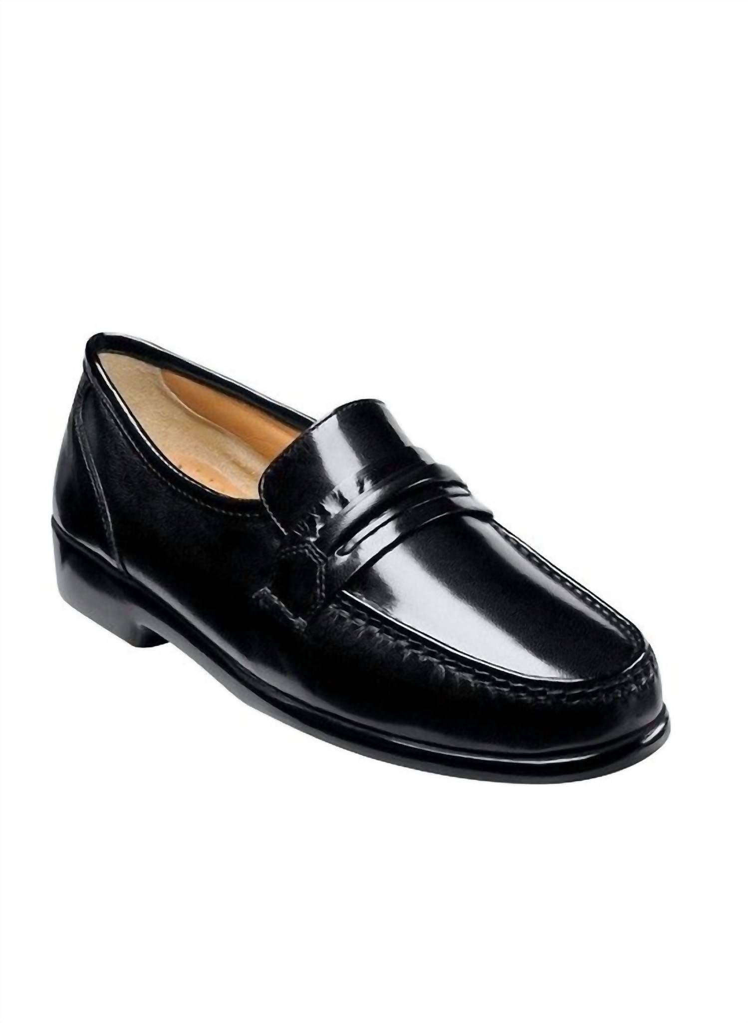 NUNN BUSH Men'S Bentley Moc Toe Slip-On Shoe - Wide in Black