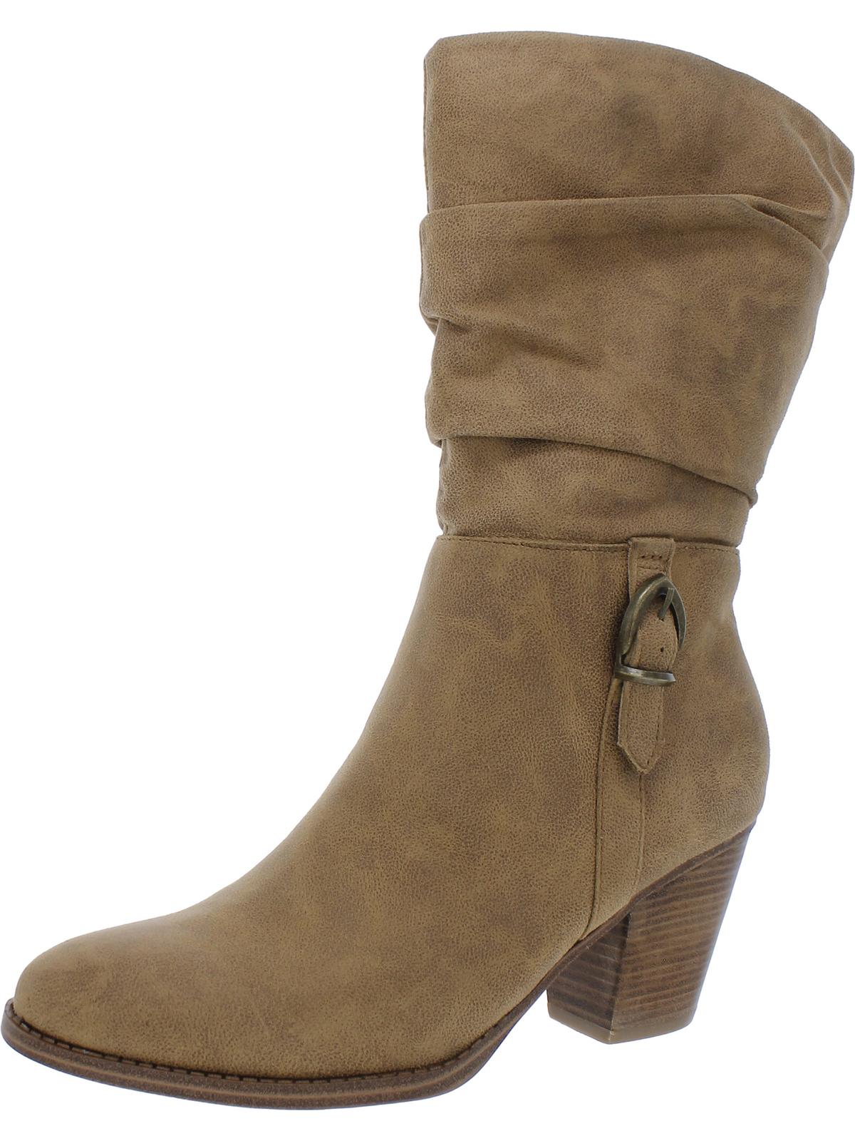 Shop Baretraps Cheyenne Womens Faux Suede Slouchy Mid-calf Boots In Brown
