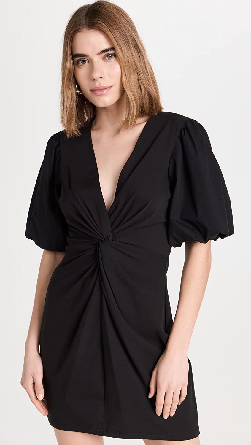 Shop Cinq À Sept Women's Bette Mini V-neck Dress, Black