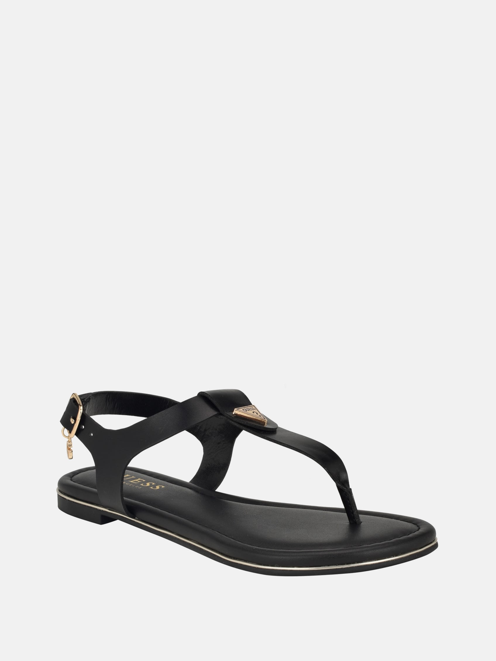 Shop Guess Factory Dorrys T-strap Sandals In Black