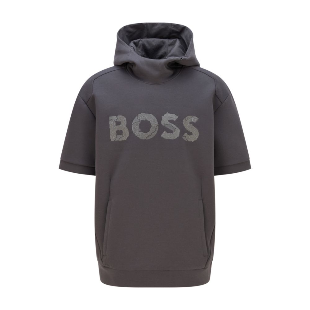 BOSS - BOSS x AJBXNG relaxed-fit hoodie with all-over monogram jacquard