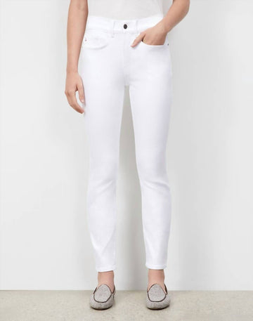 Lafayette 148 denim reeve straight jean in washed plaster