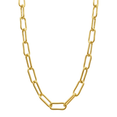 Lock Paper Clip Chain Toggle Necklace gold – ADORNIA