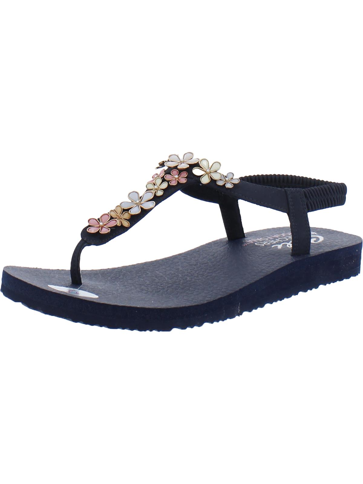 SKECHERS Meditation- Glass Daisy Womens Embellished Ankle Strap Thong Sandals
