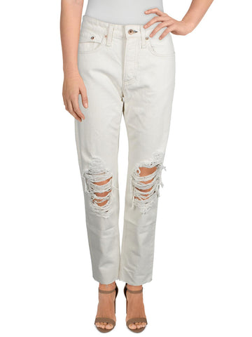 Rag & Bone rosa womens mid-rise destroyed boyfriend jeans