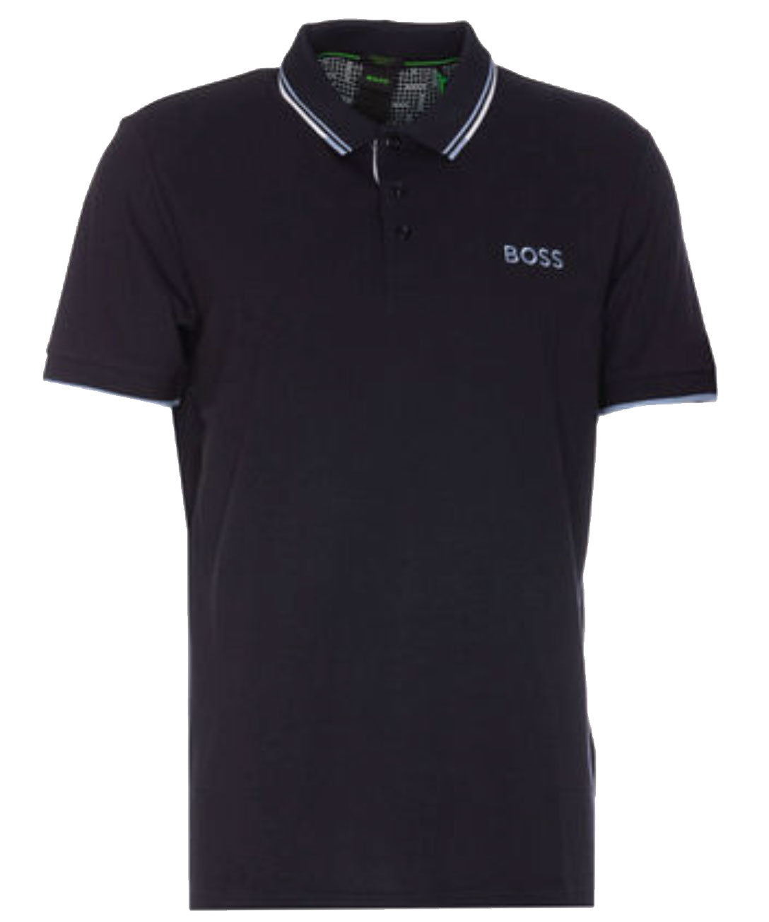 Shop Hugo Boss Men Paddy Pro Contrast Color Cotton Stretch Polo Shirt Indigo Blue