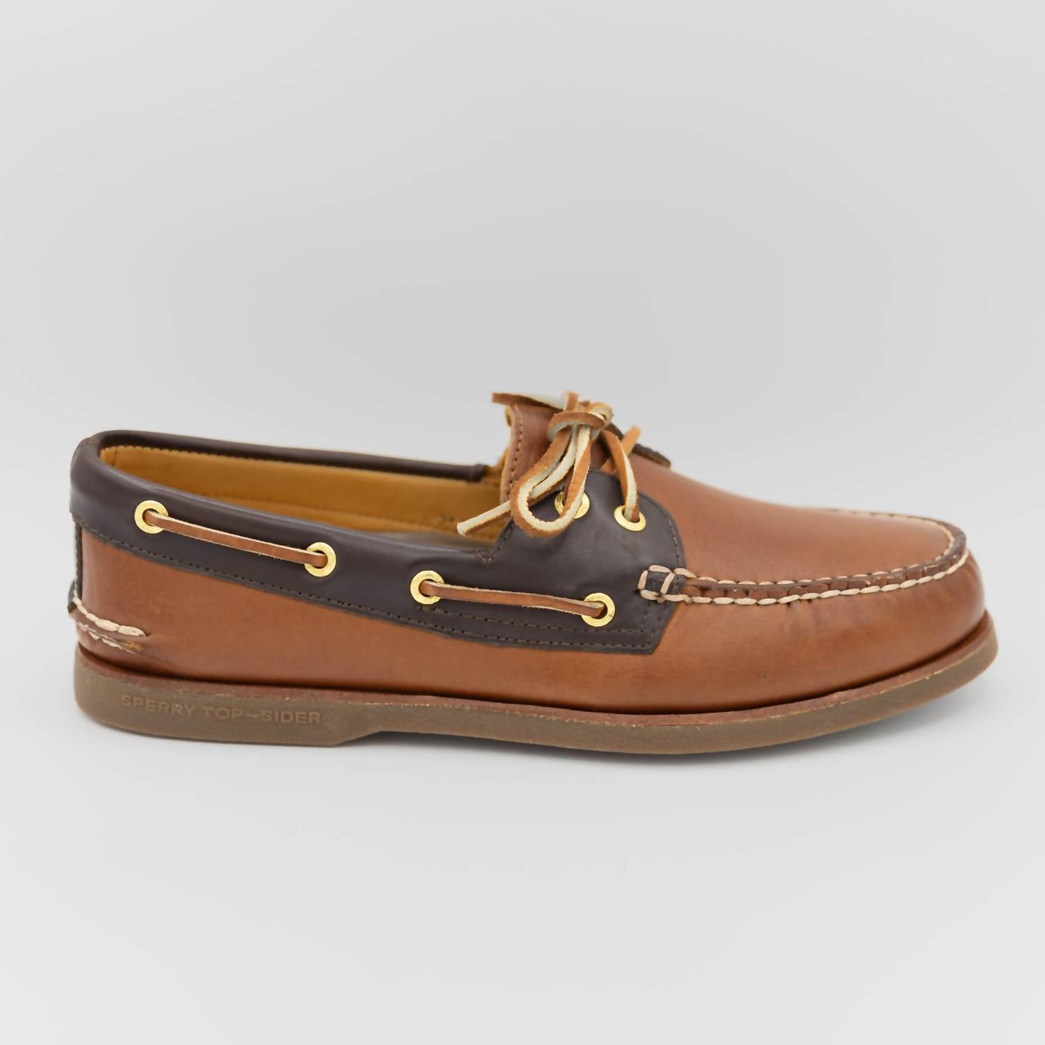 Shop Sperry Men's Gold A/o 2 Eye Boat Shoe In Tan/ Brown