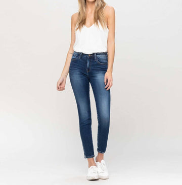 Flying Monkey destiny mid rise skinny jean in dark wash