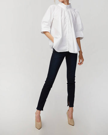 We Wore What high rise skinny ankle zip jeans in mercer