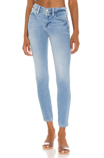 Frame le high skinny double needle jean in tropic