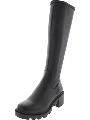 Steve Madden Industry Womens Textured Chunky Thigh-High Boots