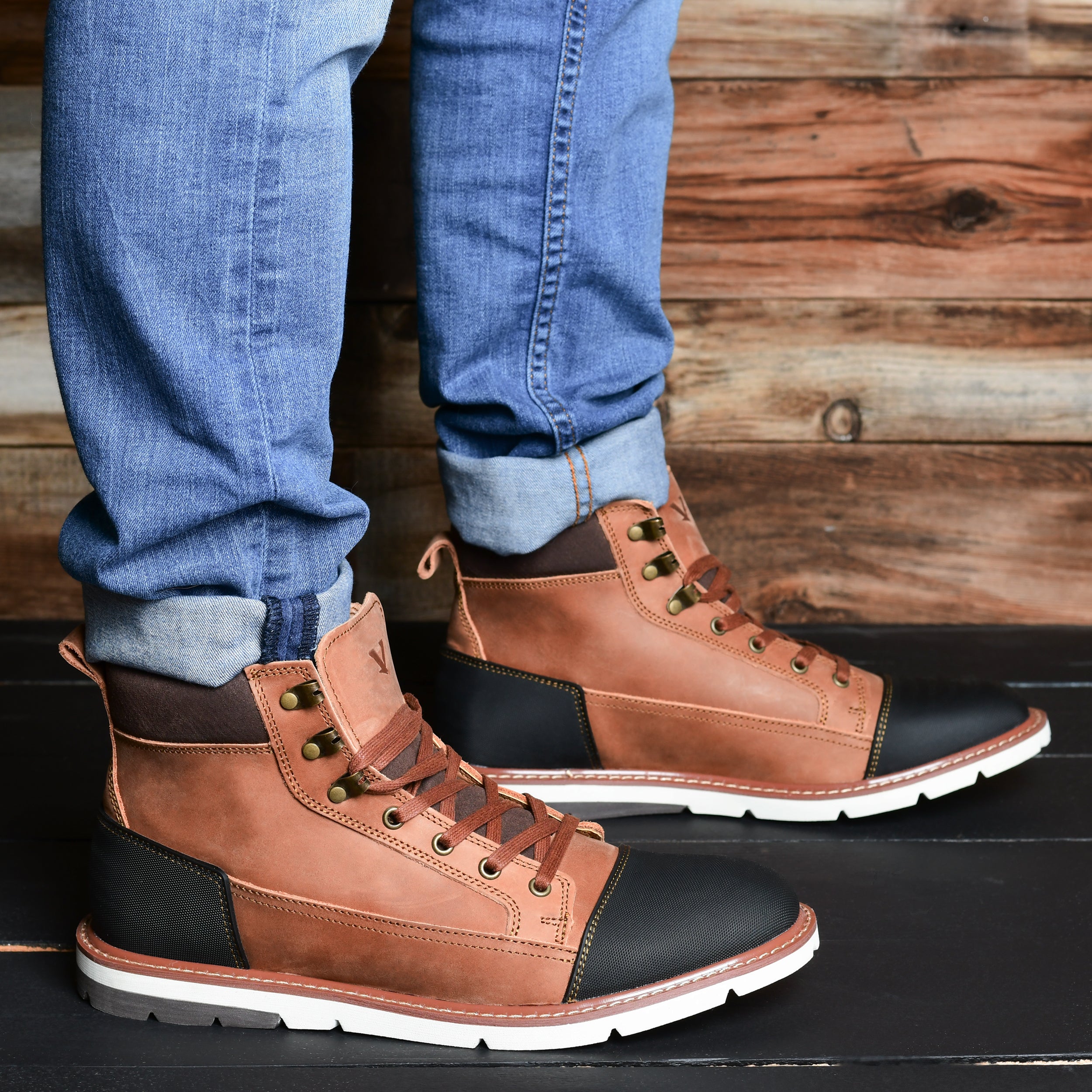 Shop Territory Men's Titan Cap Toe Ankle Boot In Brown