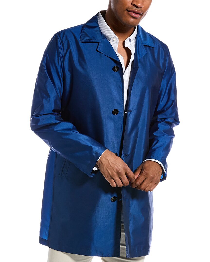 KITON METALLIC SILK-BLEND RAINCOAT