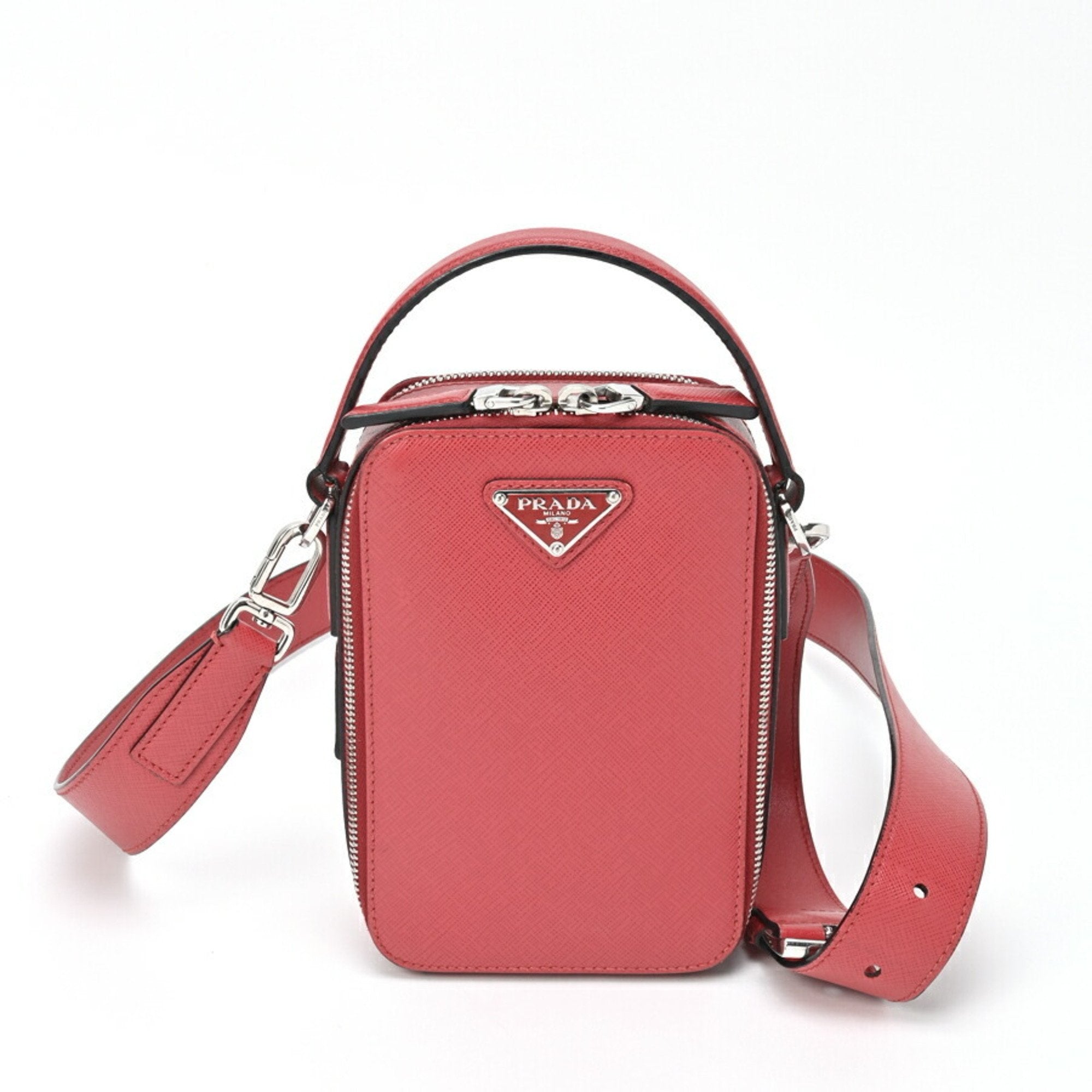 Shop Prada Saffiano Leather Shoulder Bag () In Pink