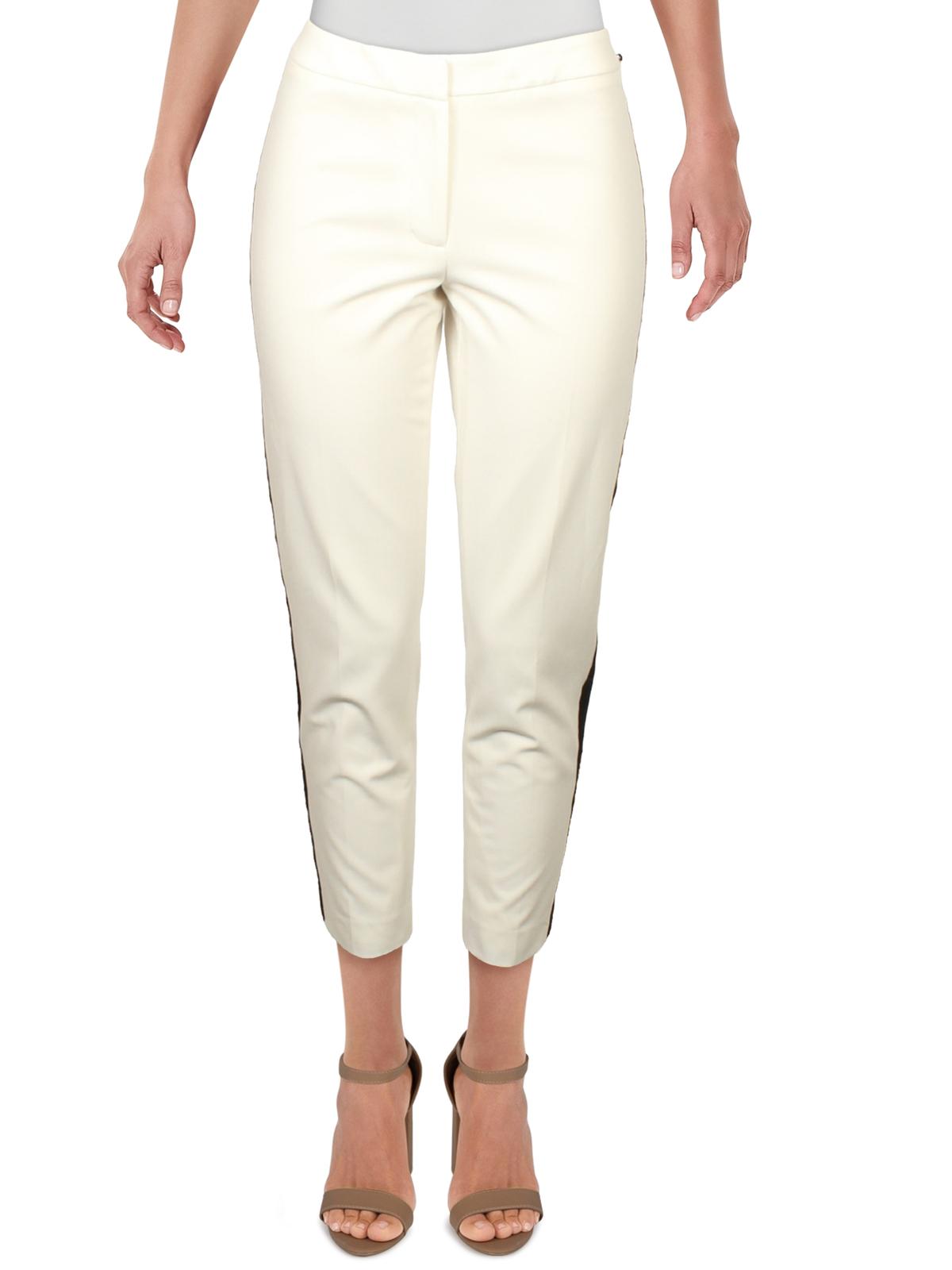 Calvin Klein Petites Womens Dressy Striped Tuxedo Pant In Beige | ModeSens