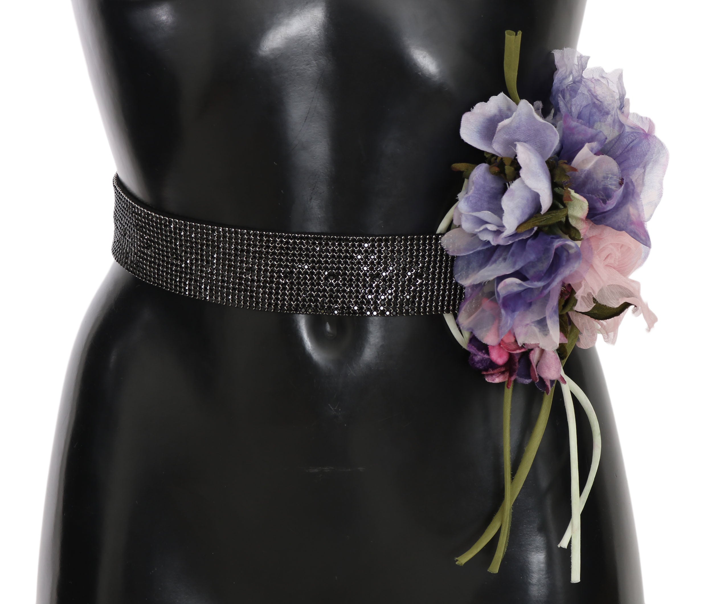 DOLCE & GABBANA Dolce & Gabbana Belt Crystal Brass Flower Wide Women's Waist