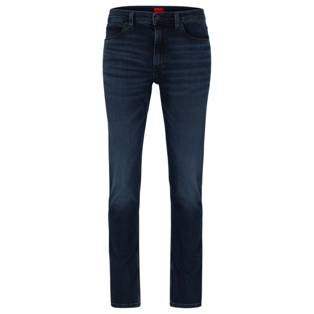 Hugo Extra-slim-fit Jeans In Blue-black Stretch Denim Dark Blue | ModeSens