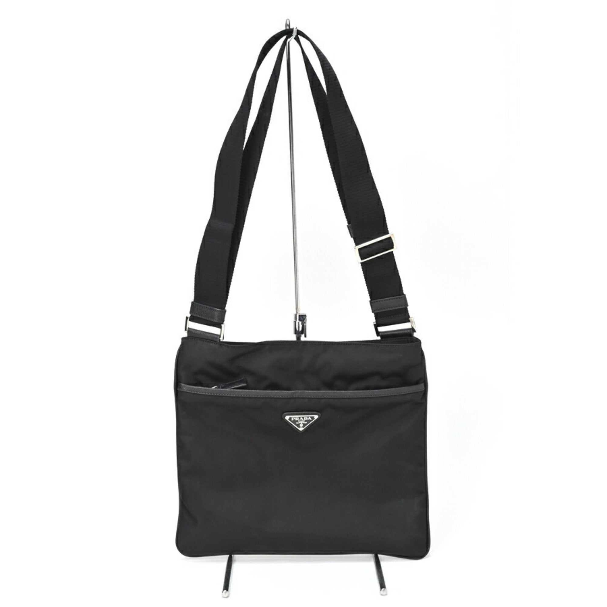 Shop Prada Messenger Synthetic Shoulder Bag () In Black