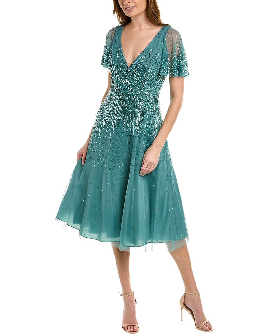 Aidan Mattox Beaded A line Dress In Green ModeSens